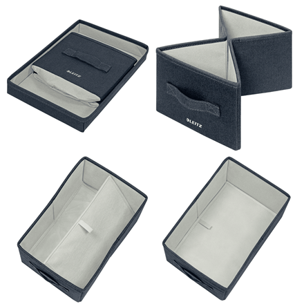 LEITZ Aufbewahrungsboxen grau 19,0 x 28,5 x 16,0 cm, 2 St.