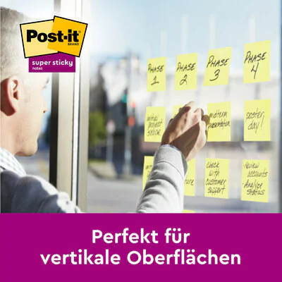 4 + 2 GRATIS: Post-it® Super Sticky Notes Haftnotizen extrastark gelb, 4 Blöcke + GRATIS 2 Blöcke