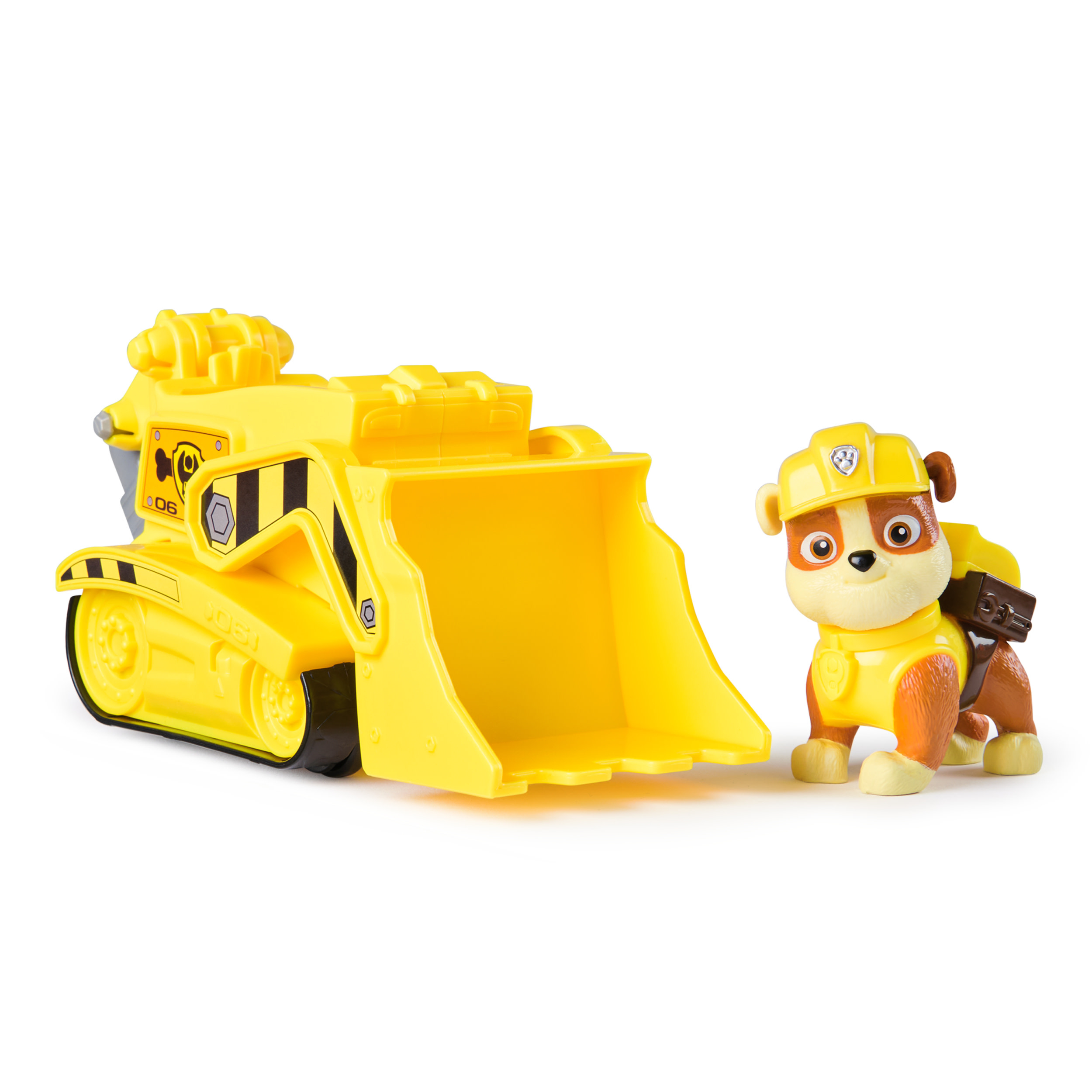 Paw Patrol - Baufahrzeug mit Rubble Spielfigur, Spielfahrzeug