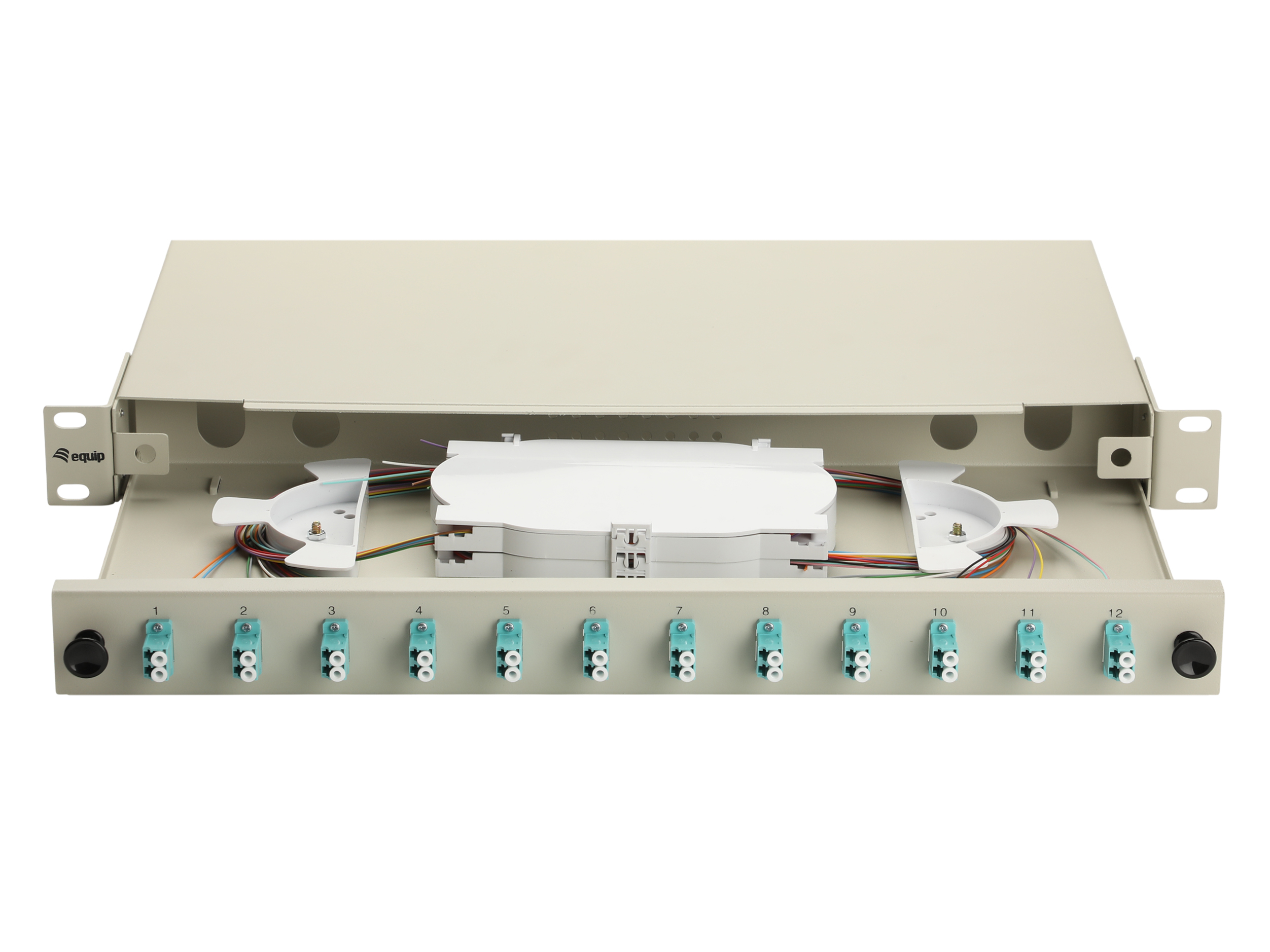 Equip LWL-Spleißkasten 12-Port LC-Duplex OM3 1U komplett gr