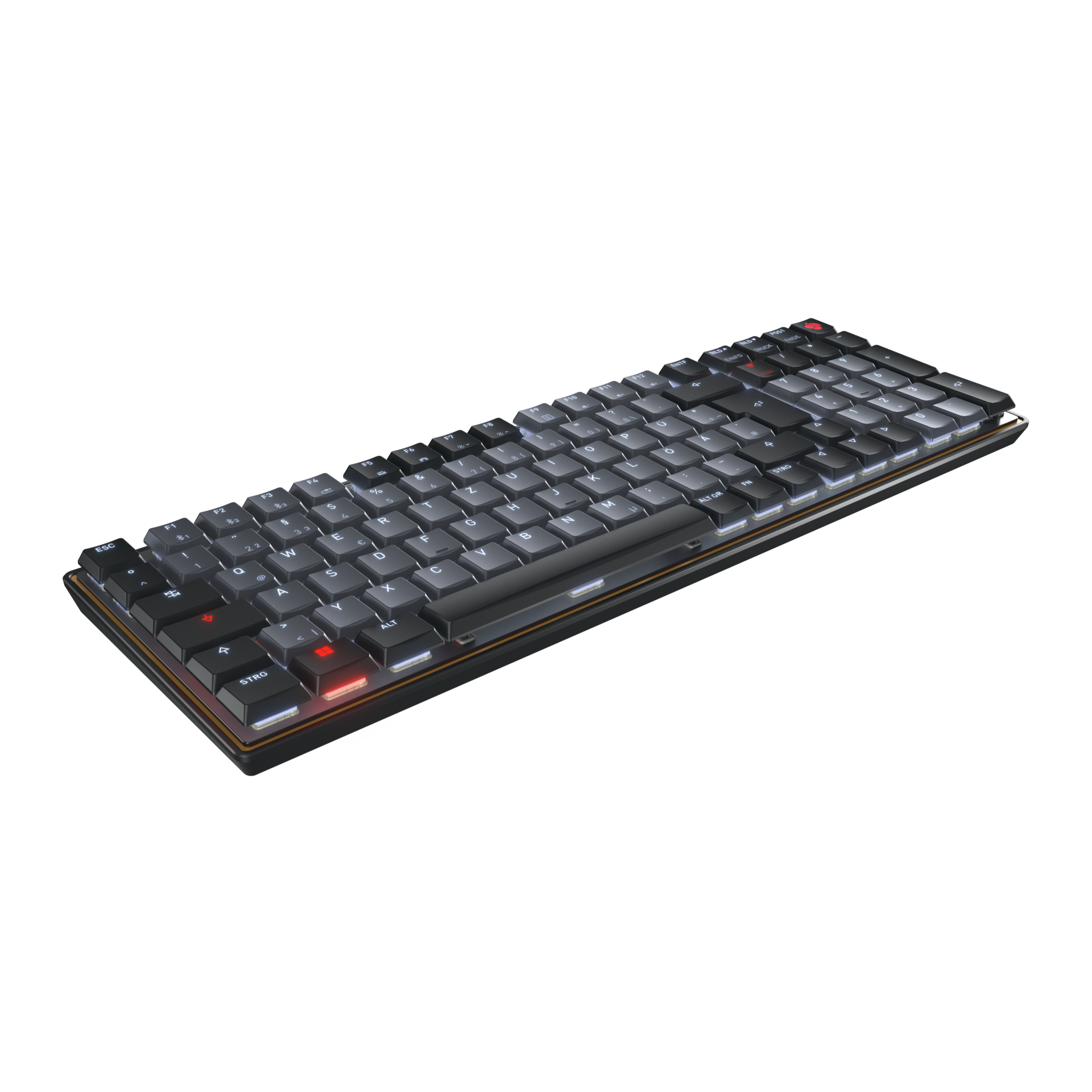 CHERRY KW550 MX LP Wireless Tastatur DE MX rot TKL 96% sw