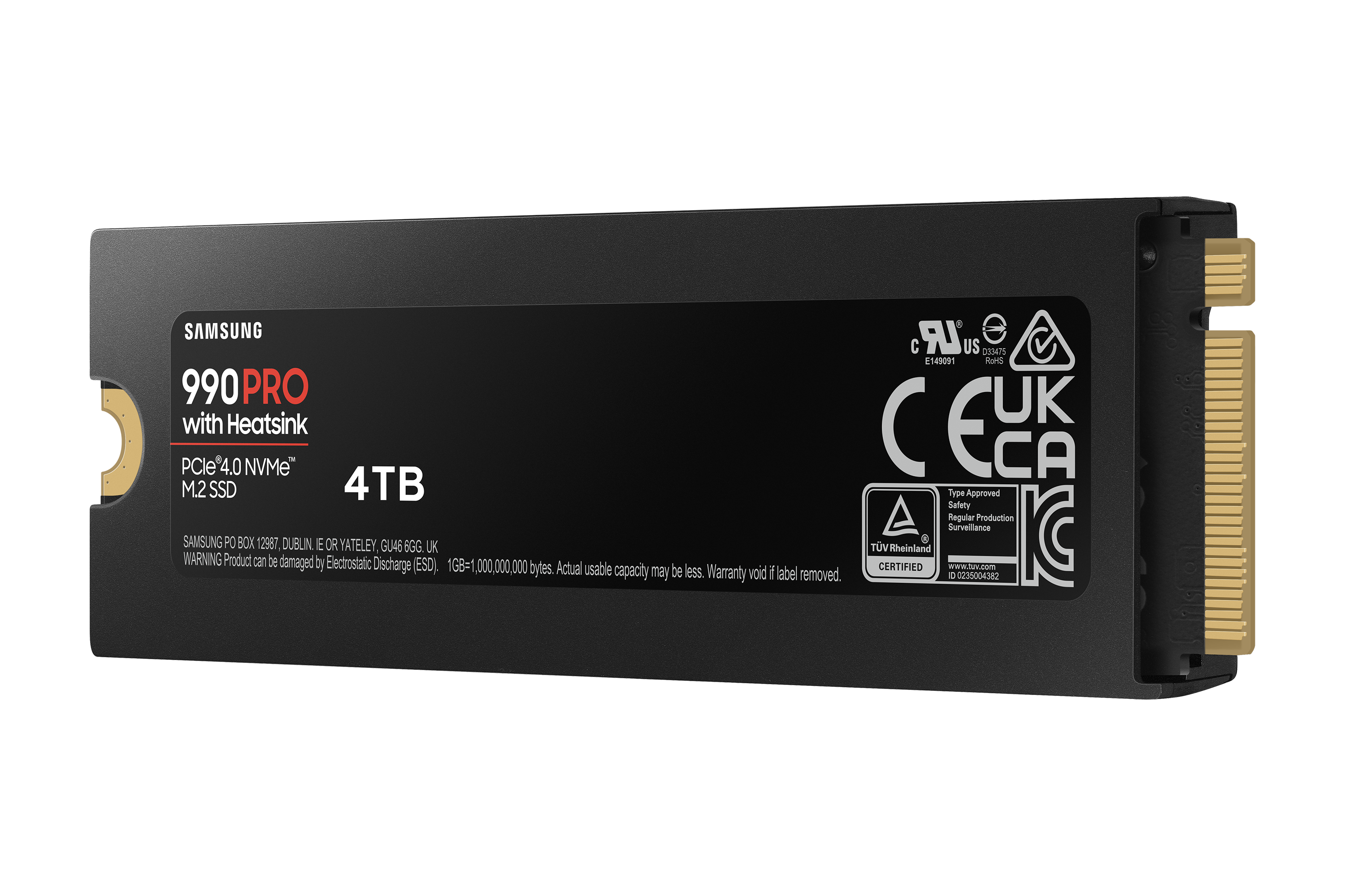 SAMSUNG 990 PRO SSD 4TB M.2 NVMe PCIe 4.0 Heatsink