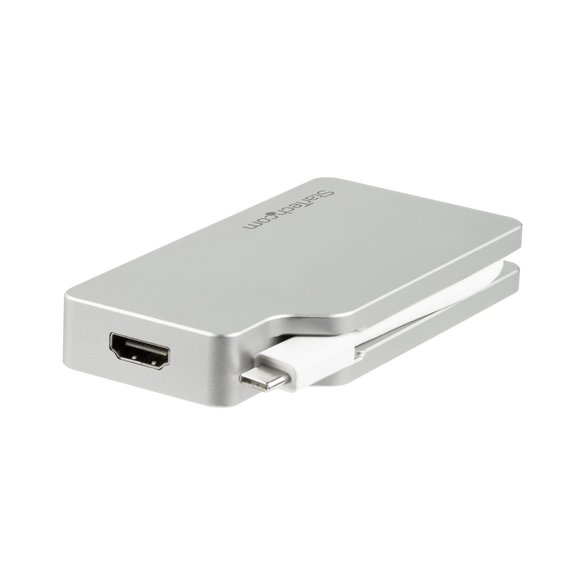 STARTECH.COM Aluminium Reise A/V Adapter 4-in-1 USB-C auf VGA, DVI, HDMI oder mDP - USB Type-C Adapter - 4K