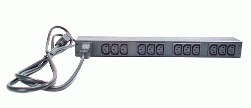 APC Basic Rack-Mount PDU Rack AC 208/230V input IEC 60320 C20 output connectors 12 power IEC 60320 C13 1U 19 2,49m cord BK