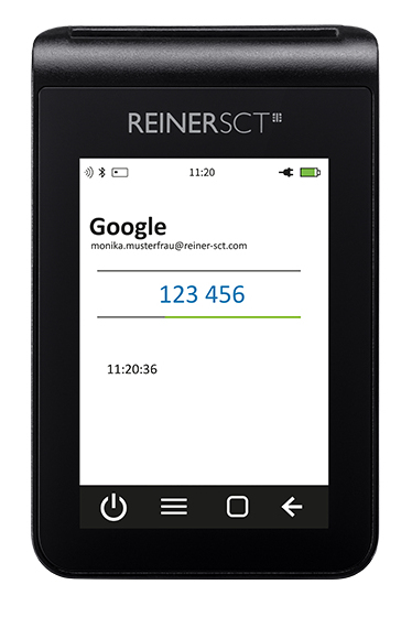REINERSCT tanJack deluxe Logo Zwei-Faktor-Authentisierung Photo QR-Leser Kalenderfunktion Temperaturanzeige Kalkulator