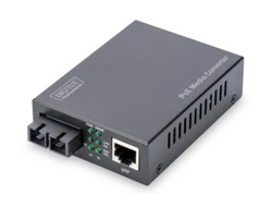 Gigabit PoE Medienkonverter, RJ45 / SC, SM, PSE