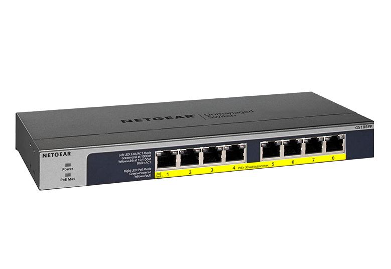 NETGEAR Switch Desktop 8-port 10/100/1000 GS108PP-100EUS