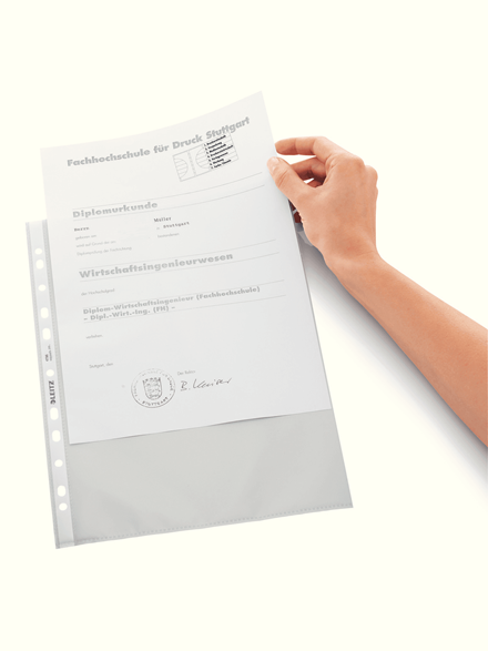 LEITZ Prospekthüllen 4796 DIN A4 transparent genarbt 0,065 mm, 100 St.