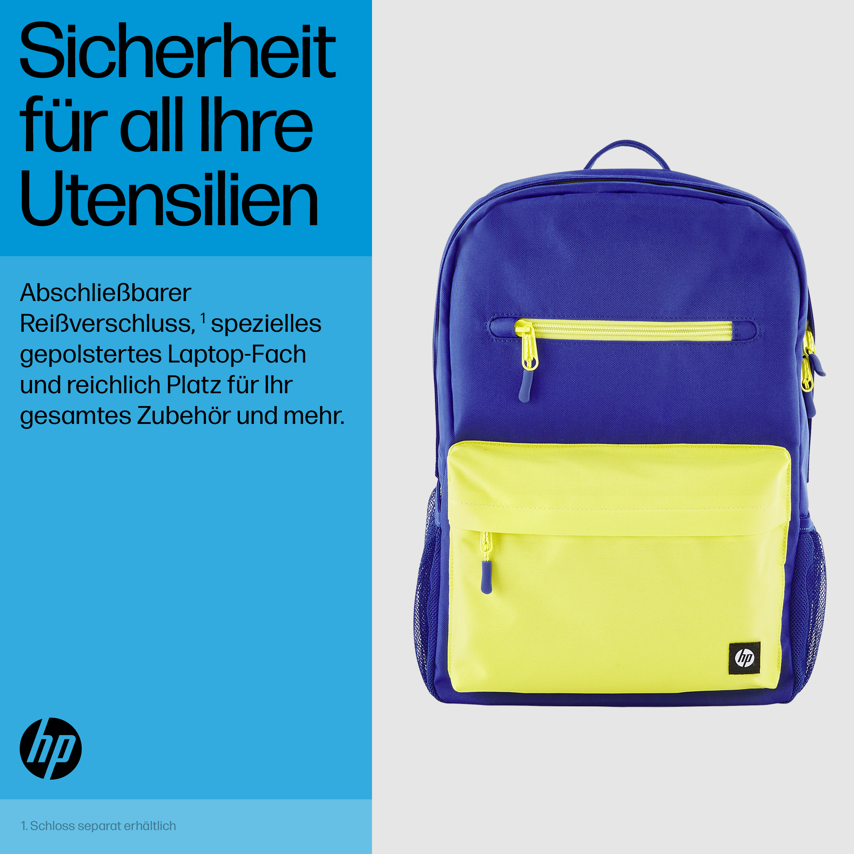 HP CAMPUS BLUE BACKPACK .