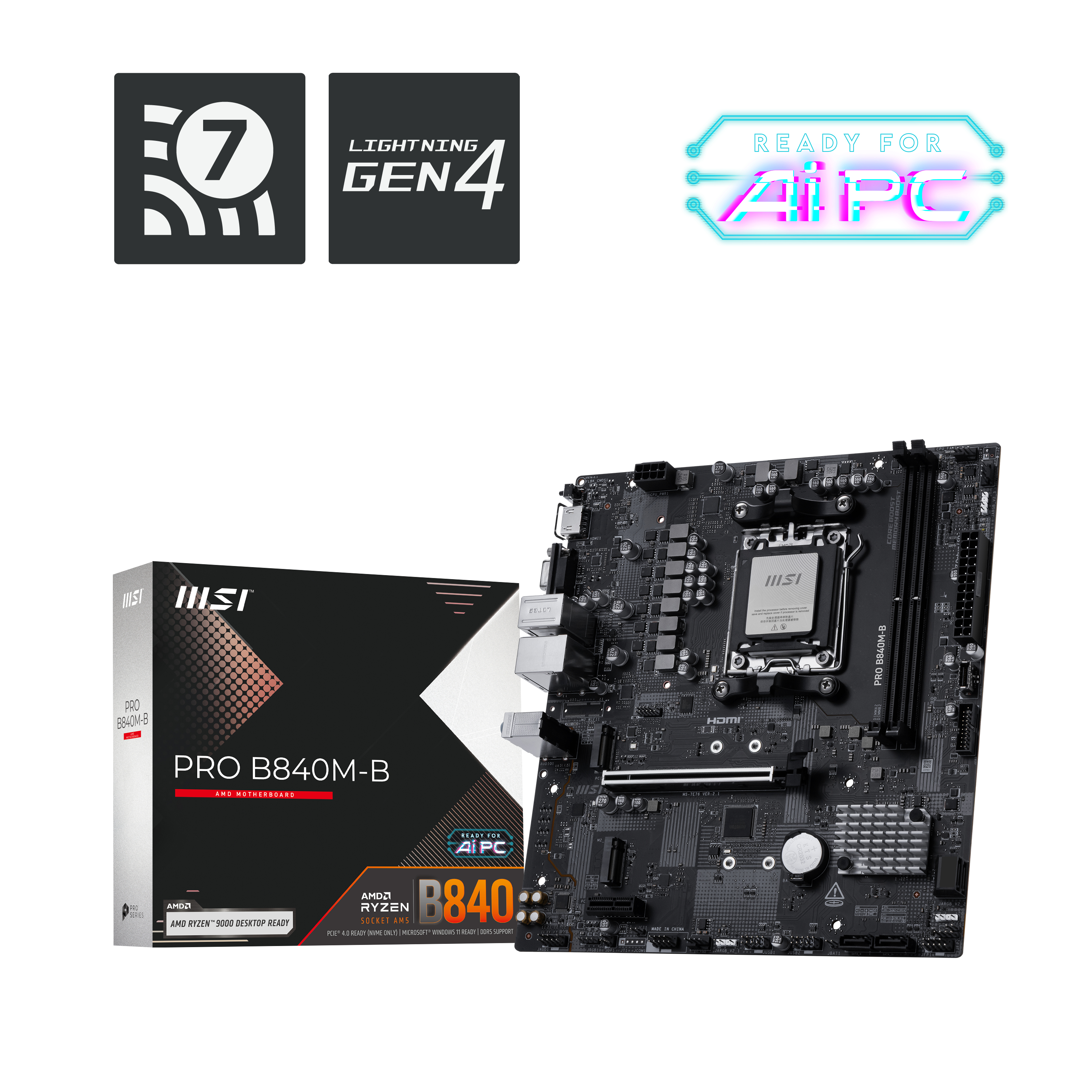 MSI PRO B840M-B AM5 mATX MB