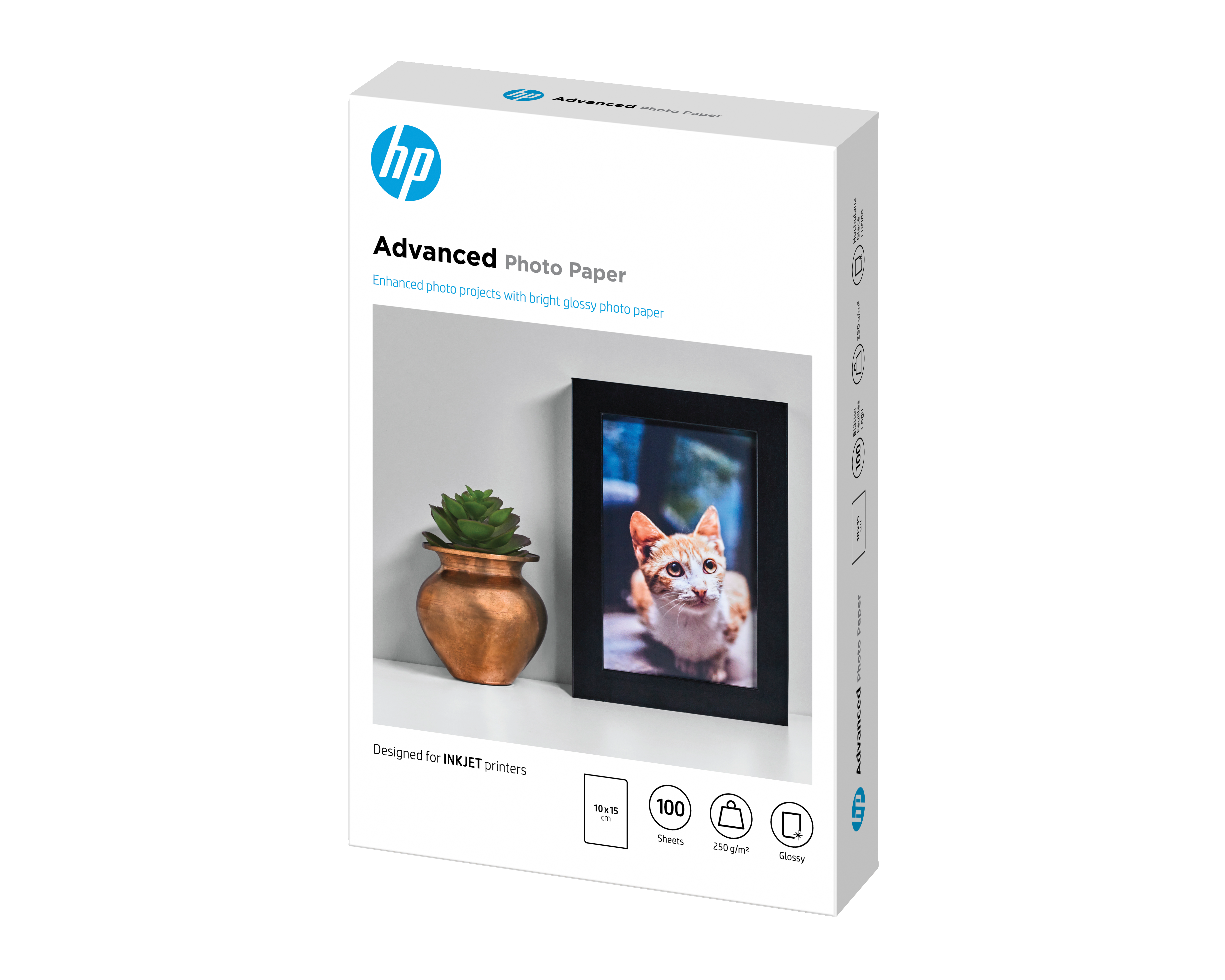HP original Q8692A Advanced glossy photo paper Ink cartridge 250g/m2 100x150mm 100 sheets 1-pack borderless