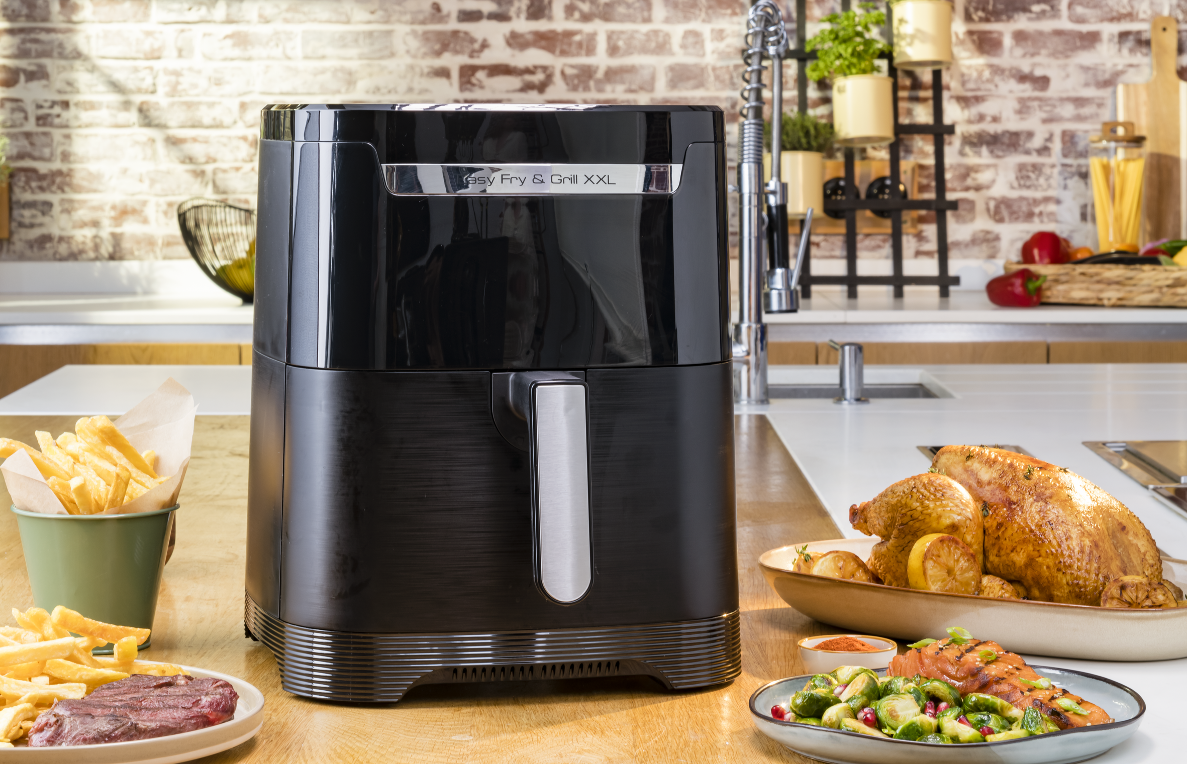 Tefal EY8018 Easy Fry & Grill XXL Heißluftfritteuse schw