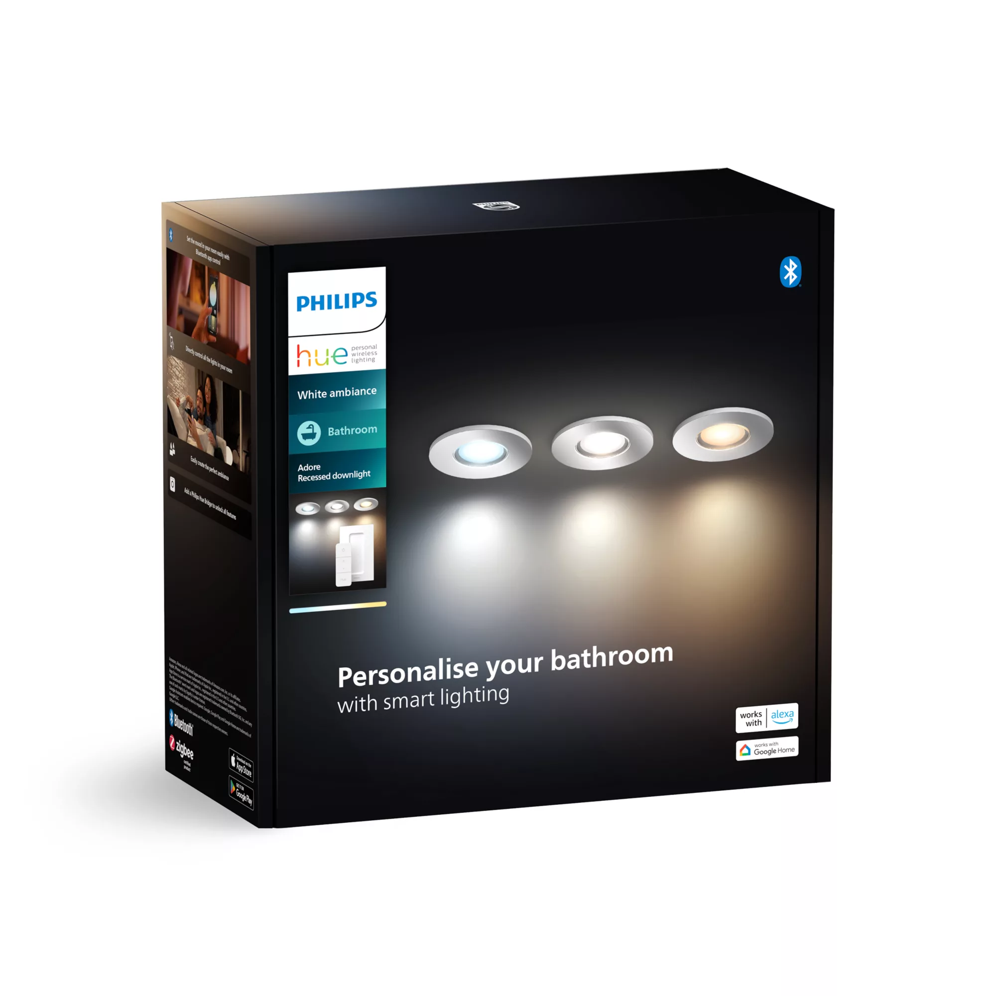 White Ambiance Adore Bathroom Einbau- und Einlege-Downlight (3er-Pack), LED-Leuchte