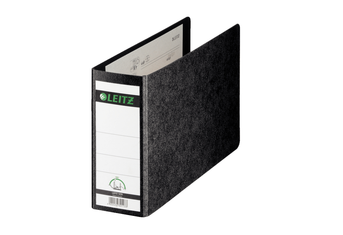 LEITZ 1076 Ordner schwarz marmoriert Karton 8,0 cm DIN A5 quer, 1 St.