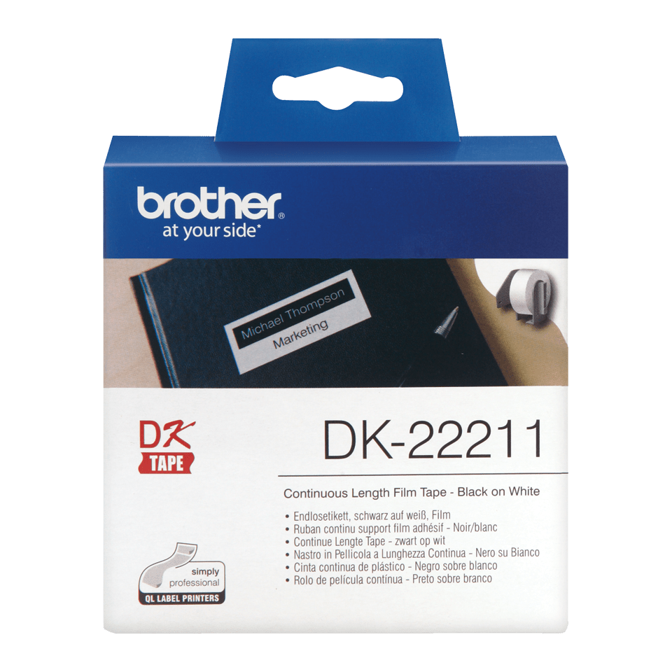 DK CONTINUOUS LABELS WHITE F/ QL-500/550 FILM 15.24M 29MM