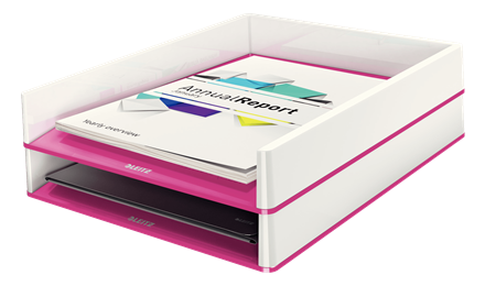 LEITZ Briefablage WOW Duo Colour perlweiß/pink DIN A4, 1 St.