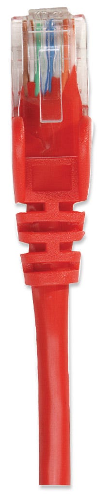 INTELLINET Netzwerkkabel Cat6 U/UTP 2,0m Rot RJ-45 Stecker / RJ-45 Stecker Vergoldete Kontakte Polybeutel
