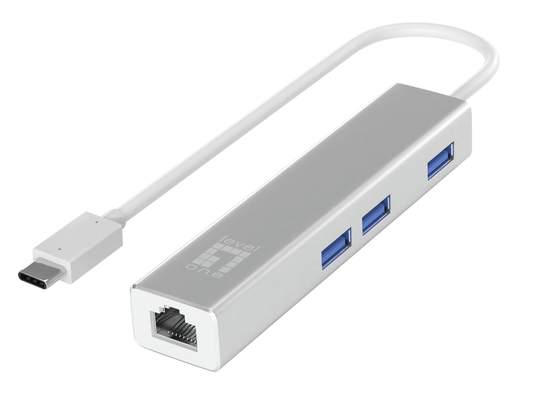 LevelOne Adapter GigaBit USB-C3.0->RJ45/3xUSB-A3.0 1Gbps
