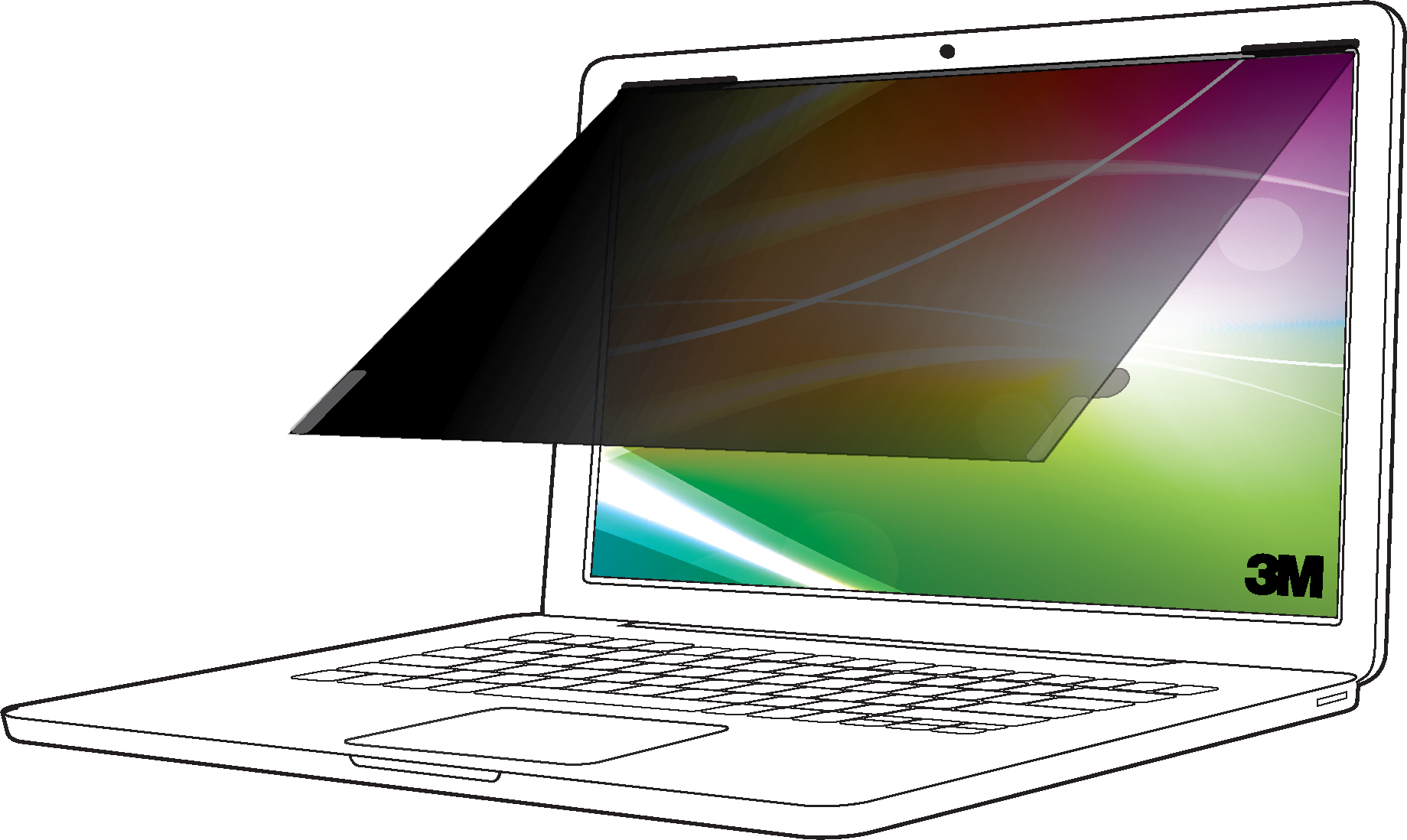 3M Bright Screen Privacy Filter for 33,78cm 13,3Zoll Laptop 16:10 BP133W1B
