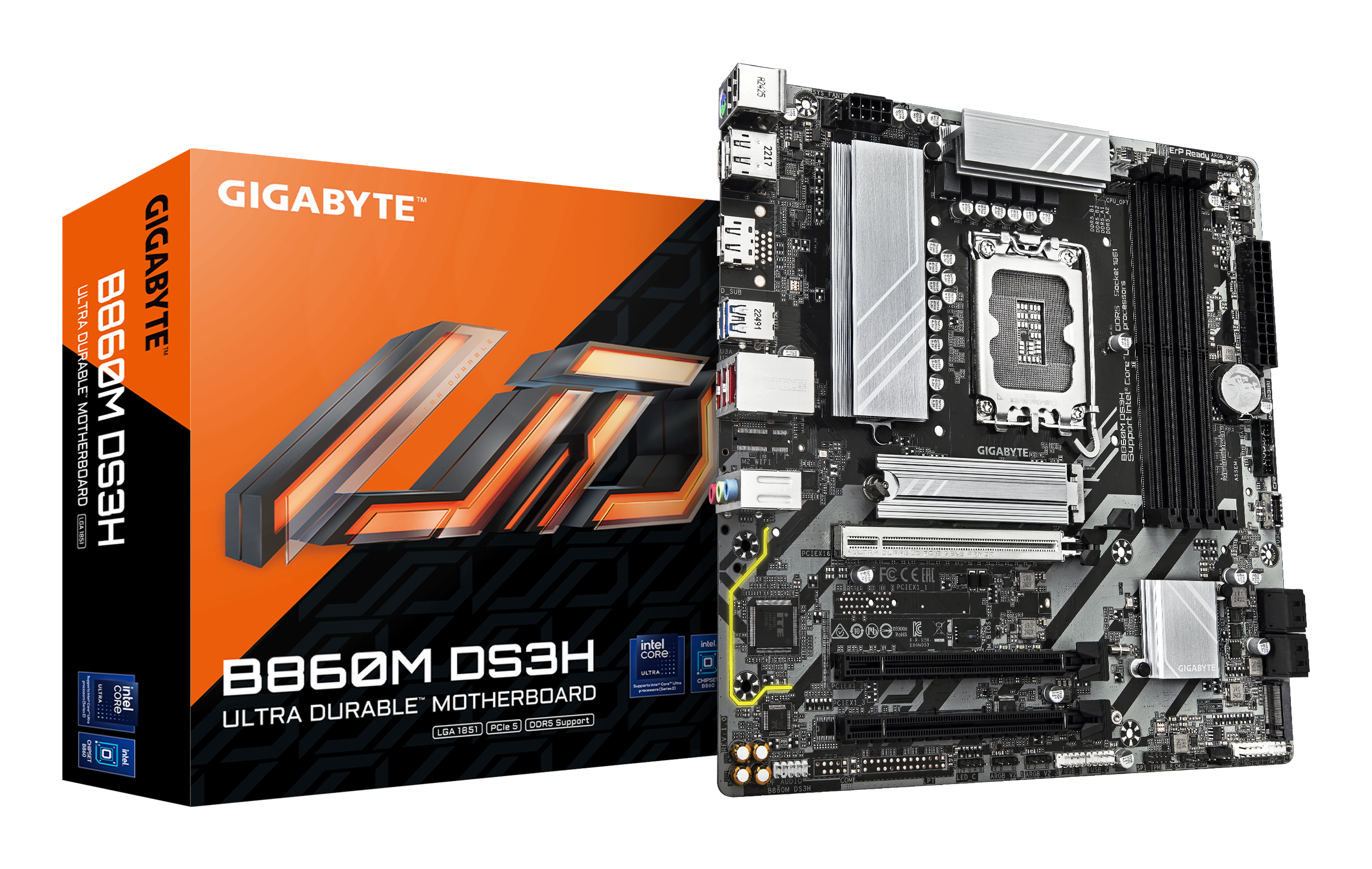 GIGABYTE B860M DS3H LGA1851 MB 4xDDR5 4xSATA 3xM.2