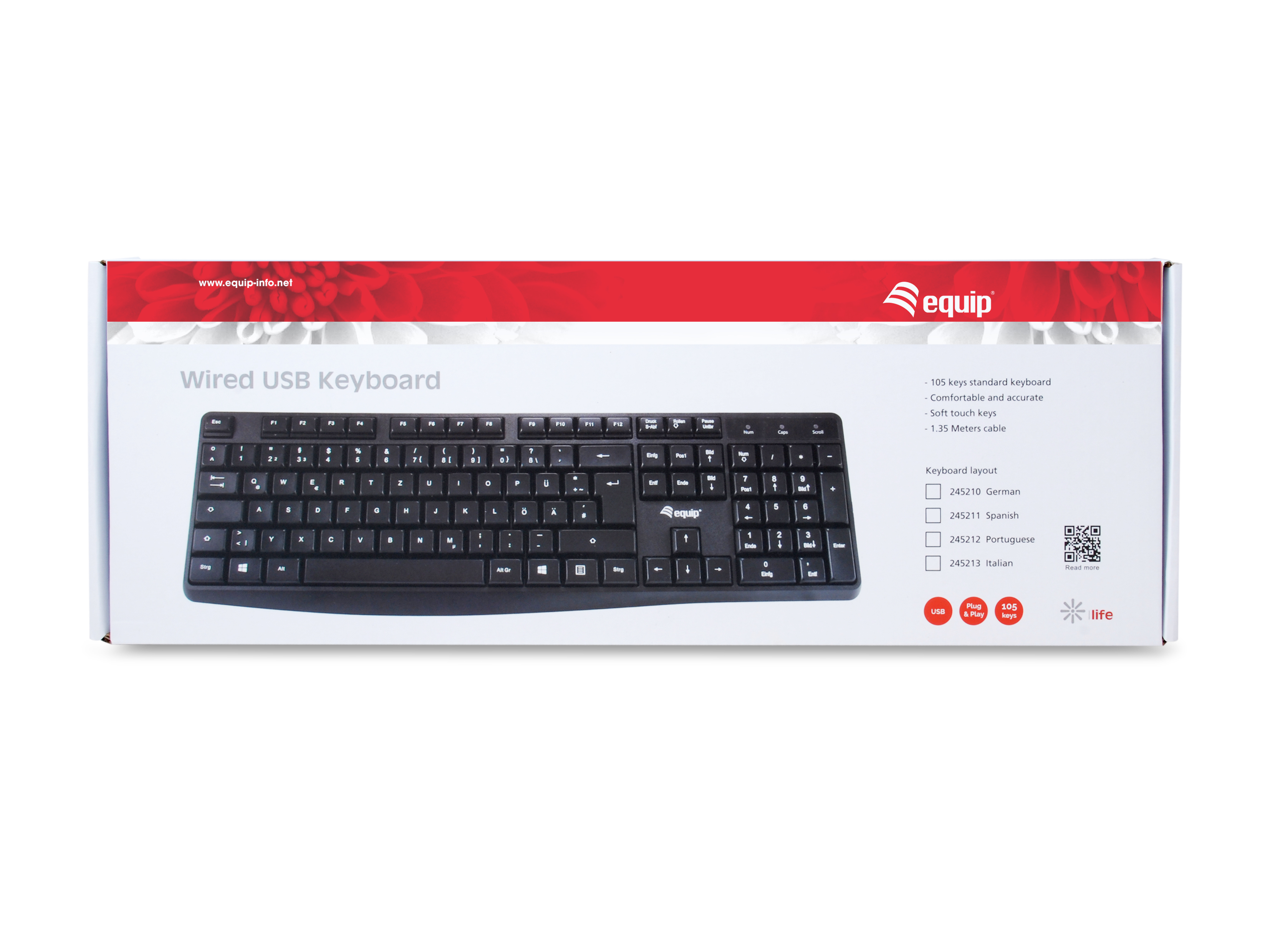 Equip Tastatur Kabelgebunden DE schwarz 1.50m