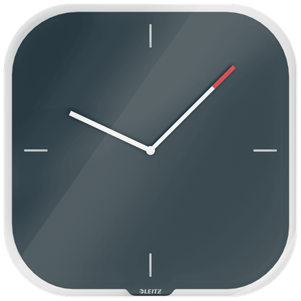 LEITZ Wanduhr Cosy grau Sicherheitsglas 30,0 x 30,0 cm