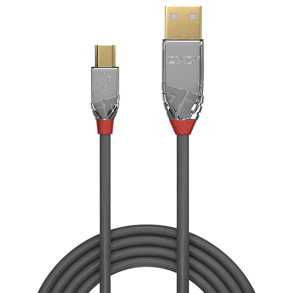 LINDY USB 2.0 Kabel Typ A/Mini-B Cromo Line M/M 5m