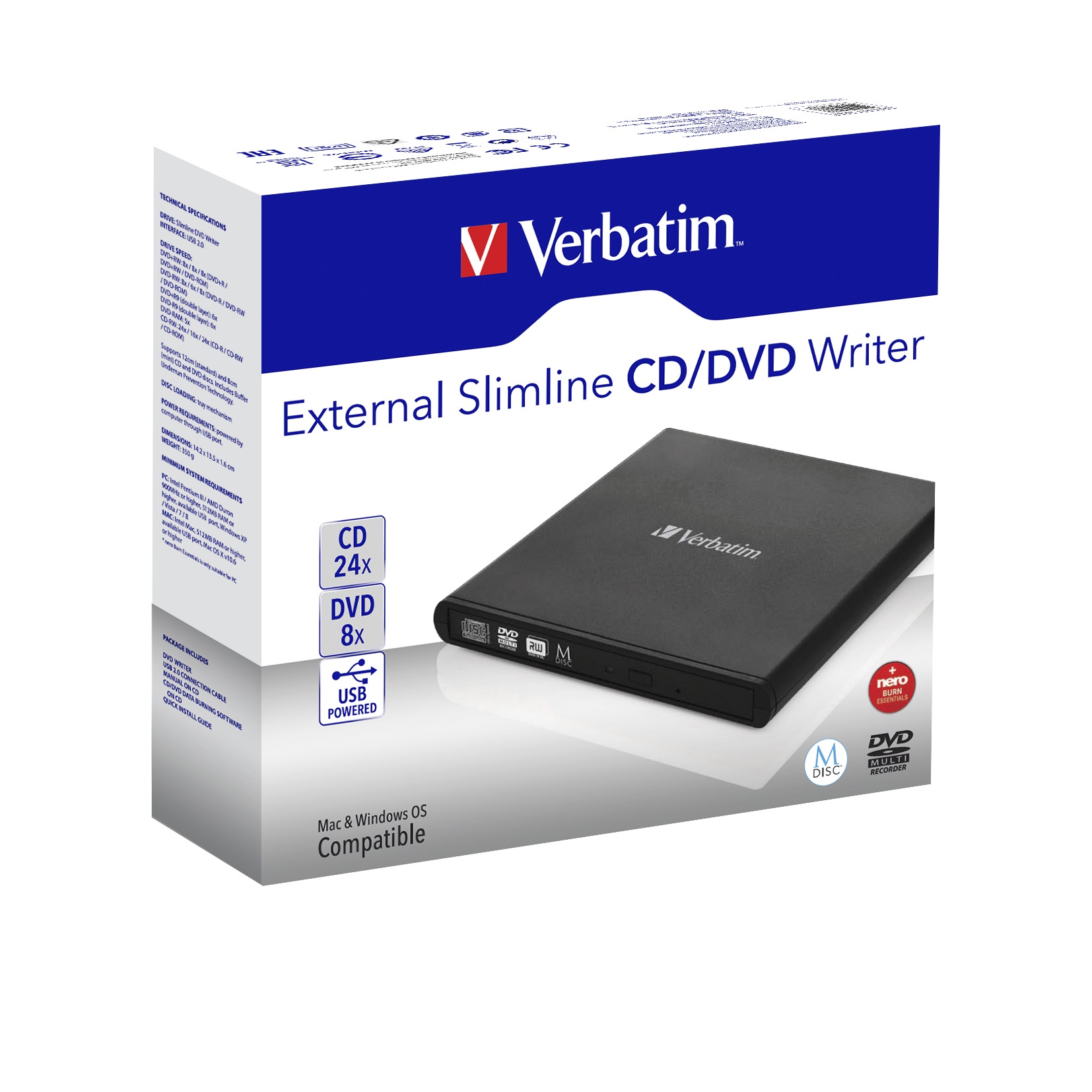 External Slimline CD/DVD Writer, externer DVD-Brenner