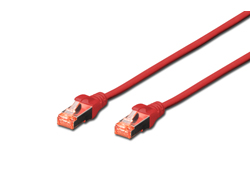 DIGITUS CAT 6 S/FTP Patchkabel, 10 Stück, 0,5m, rot