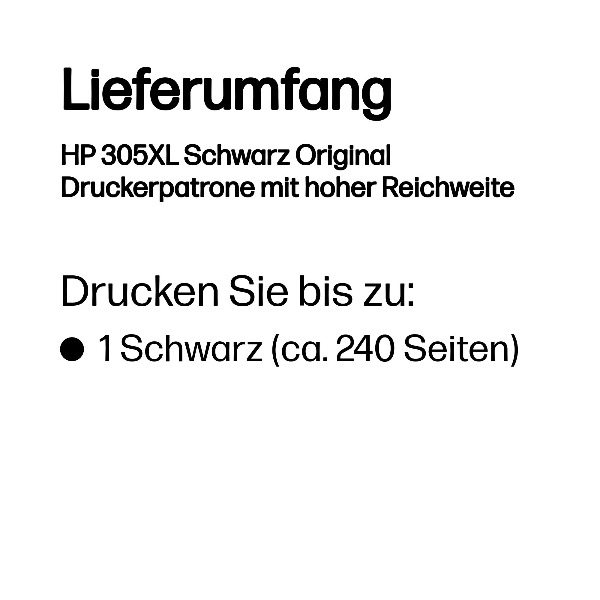 HP 305XL Schwarz Tintenpatrone 6,45ml