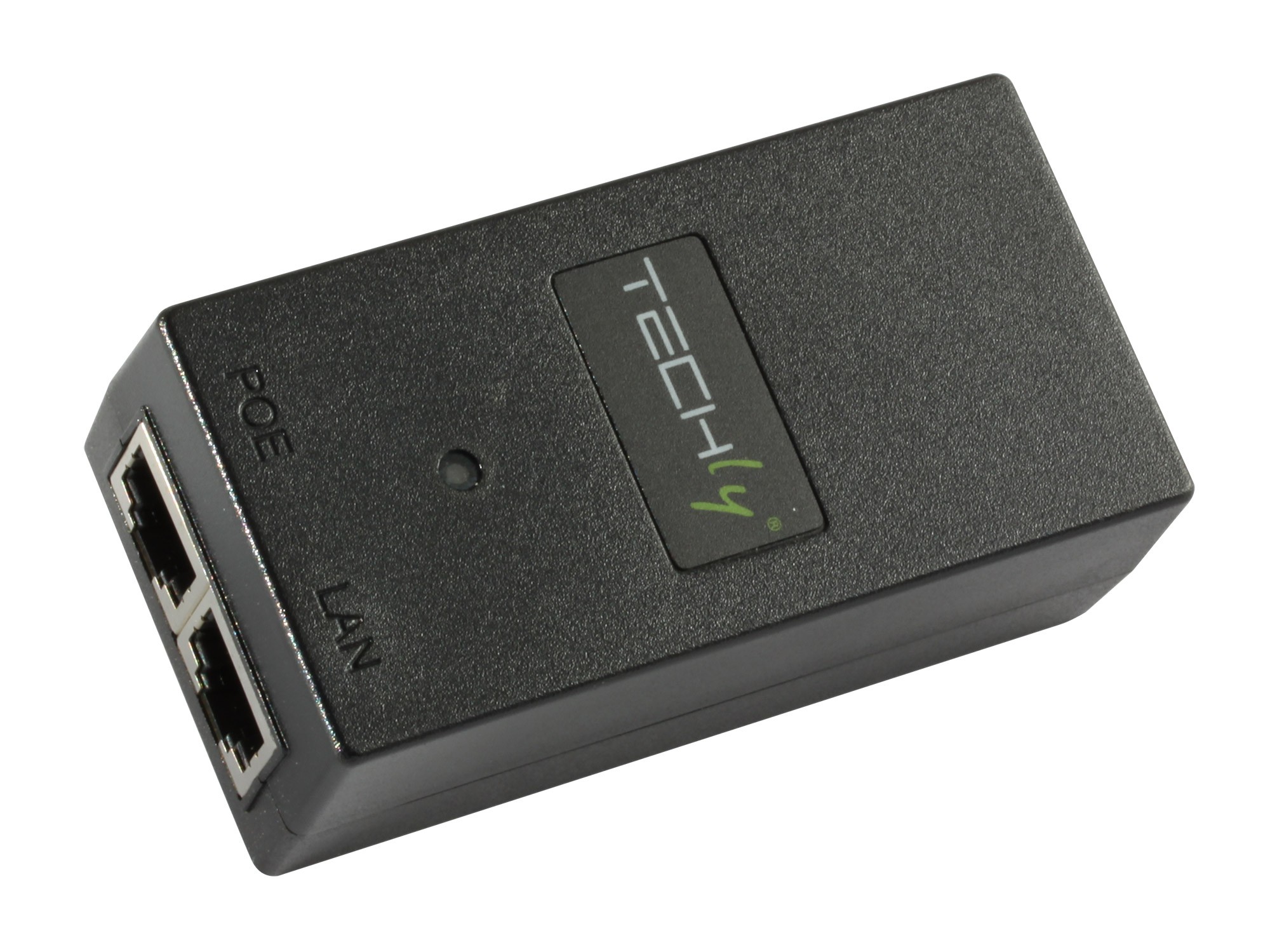 TECHLY PoE Injector Injektor 1 Port 48 V DC IEEE 802.3af kompatibel Class 3 PoE 15 Watt 10/100