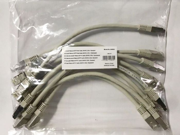 Equip Patchkabel Cat6A 10x S/FTP 2xRJ45 0.25m grau Plat