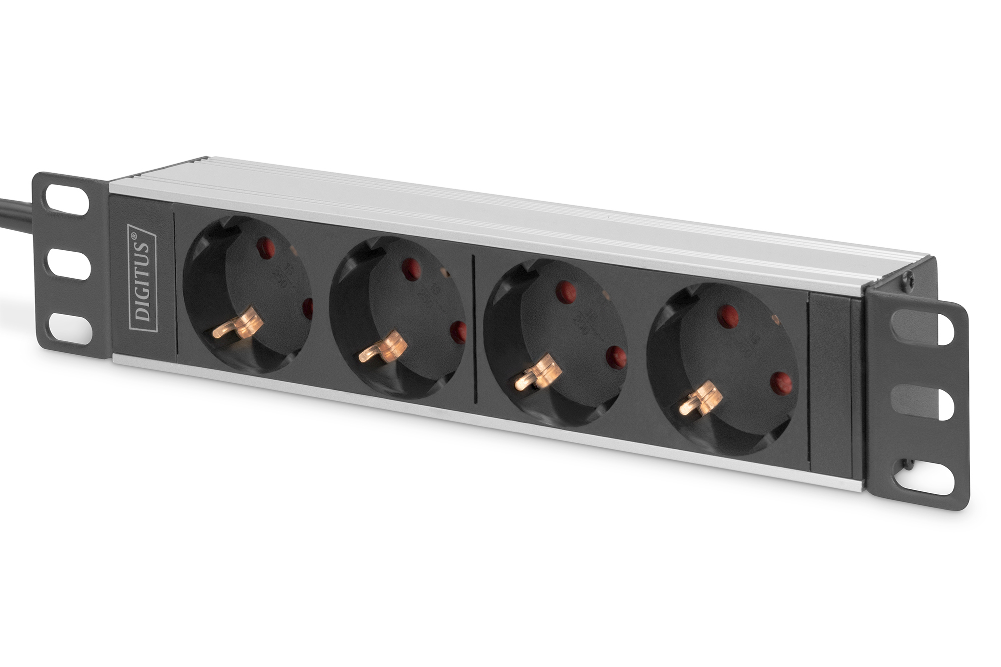 DIGITUS DN-95418 4-fach Steckdosenleiste für Serverschrank 2,0 m schwarz