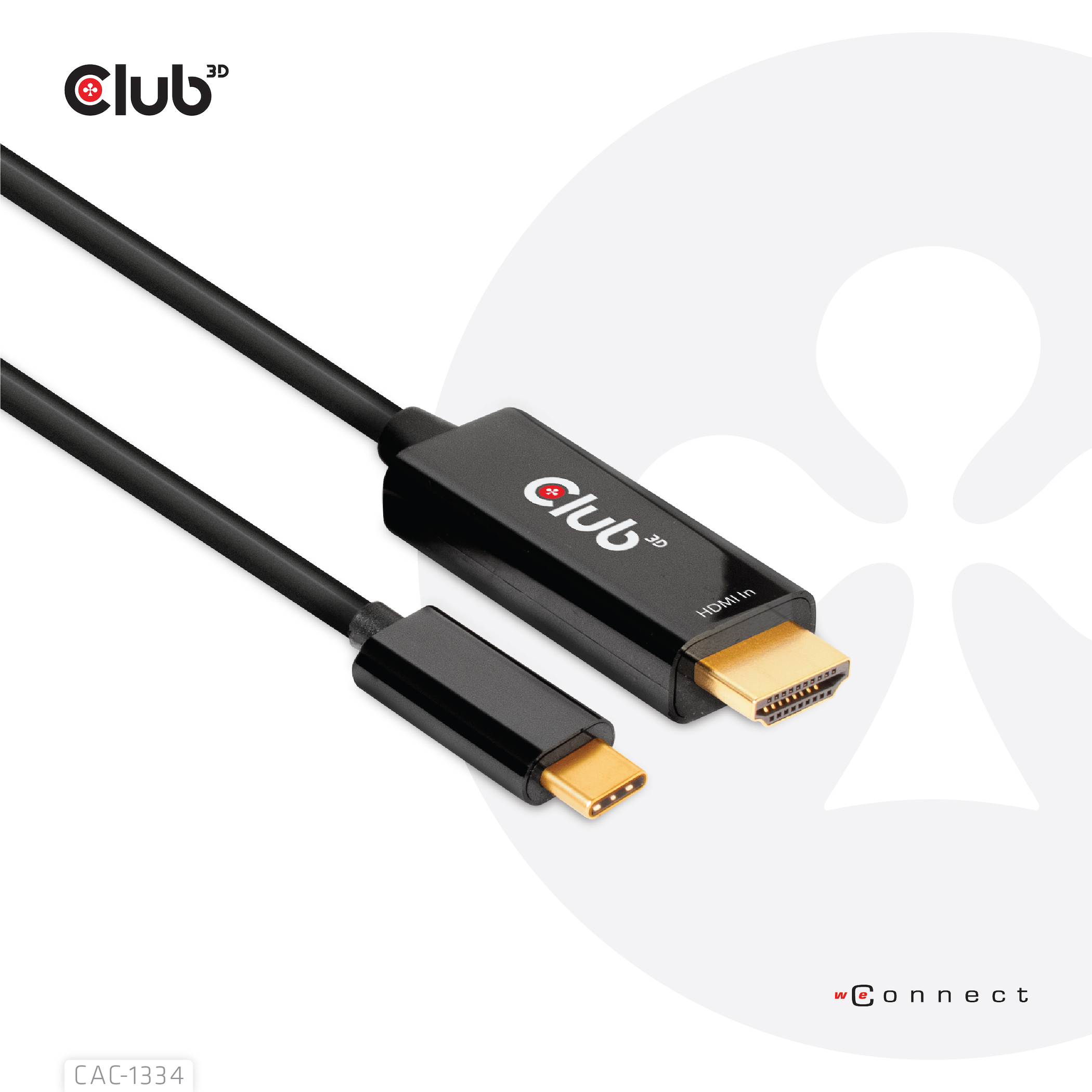 Club3D HDMI-Kabel A -> USB-C aktiv 4K60Hz 1,8m retail