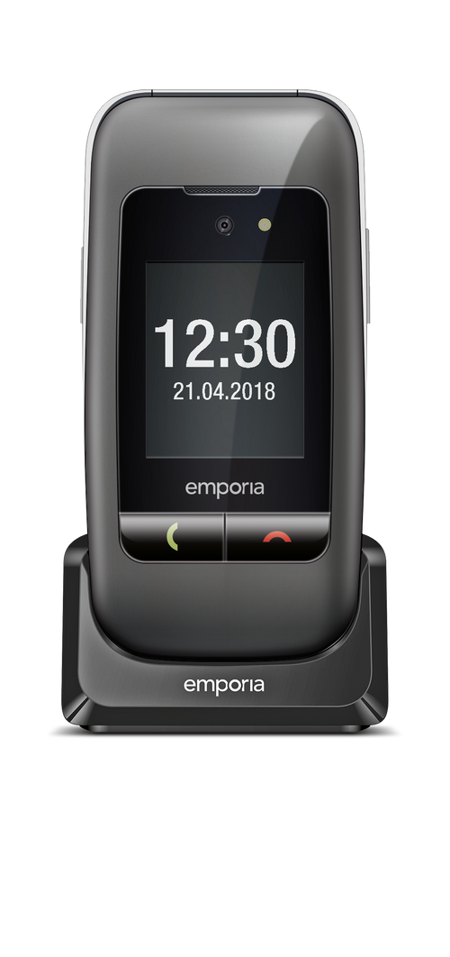Emporia emporiaONE (V200), 2G, (V3), Großtastenklapphandy, spacegrey/silber