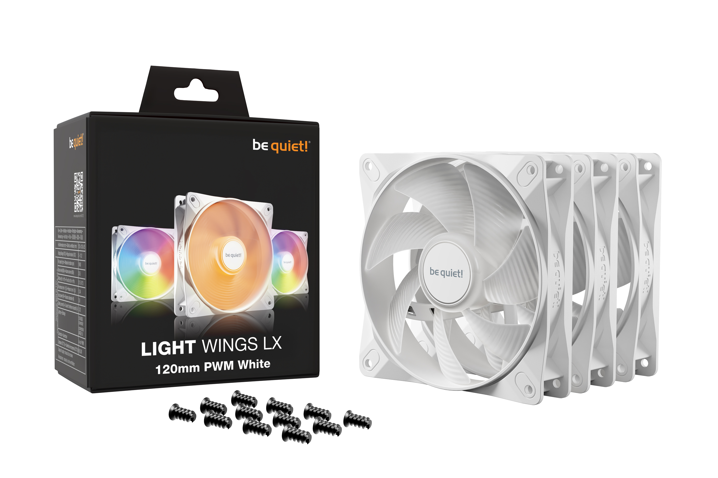 be quiet! Lüfter 120mm Light Wings LX PWM Triple White