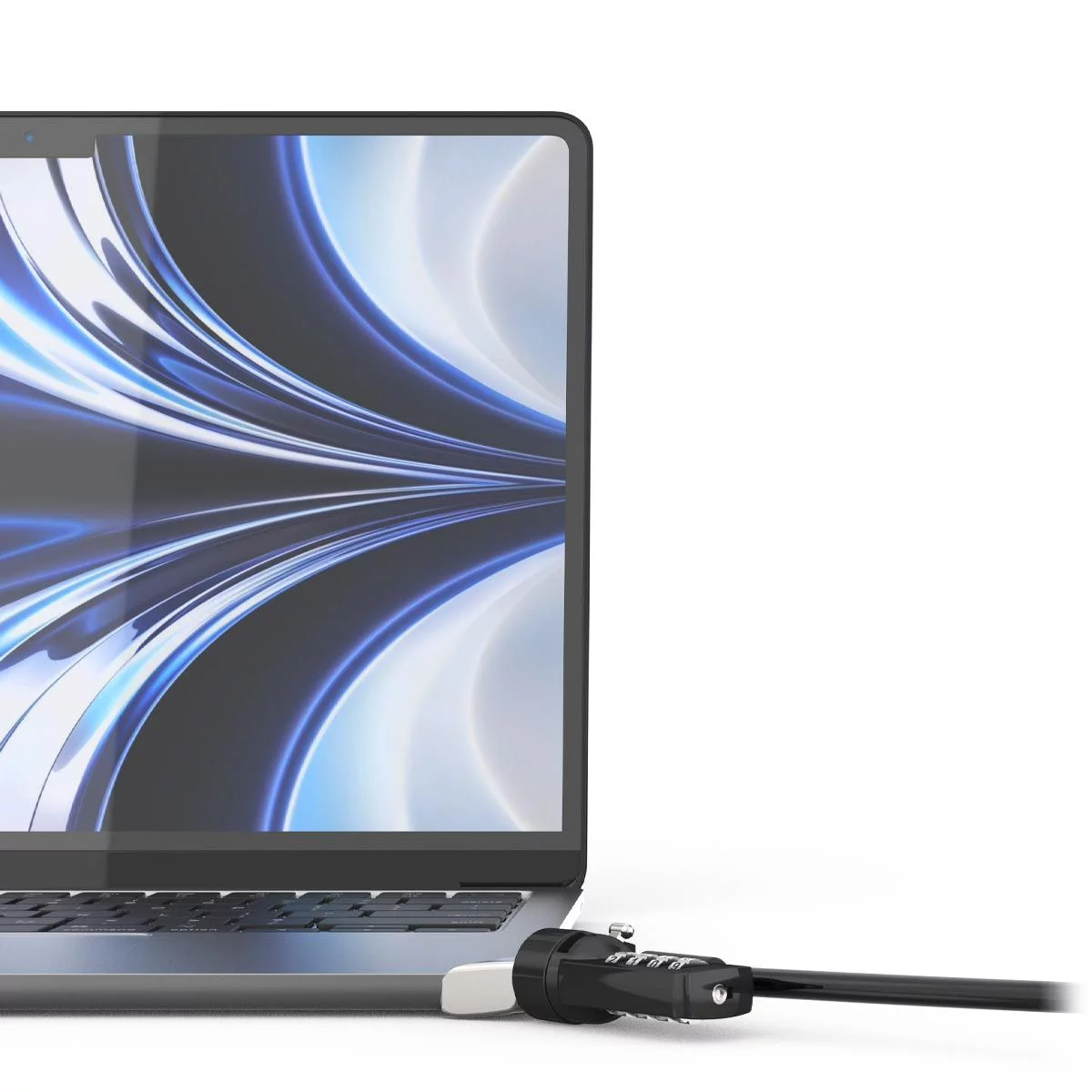 LEDGE LOCK ADAPTER MACBOOK AIR 13IN M2-M4 W/ COMB. LOCK SILVER