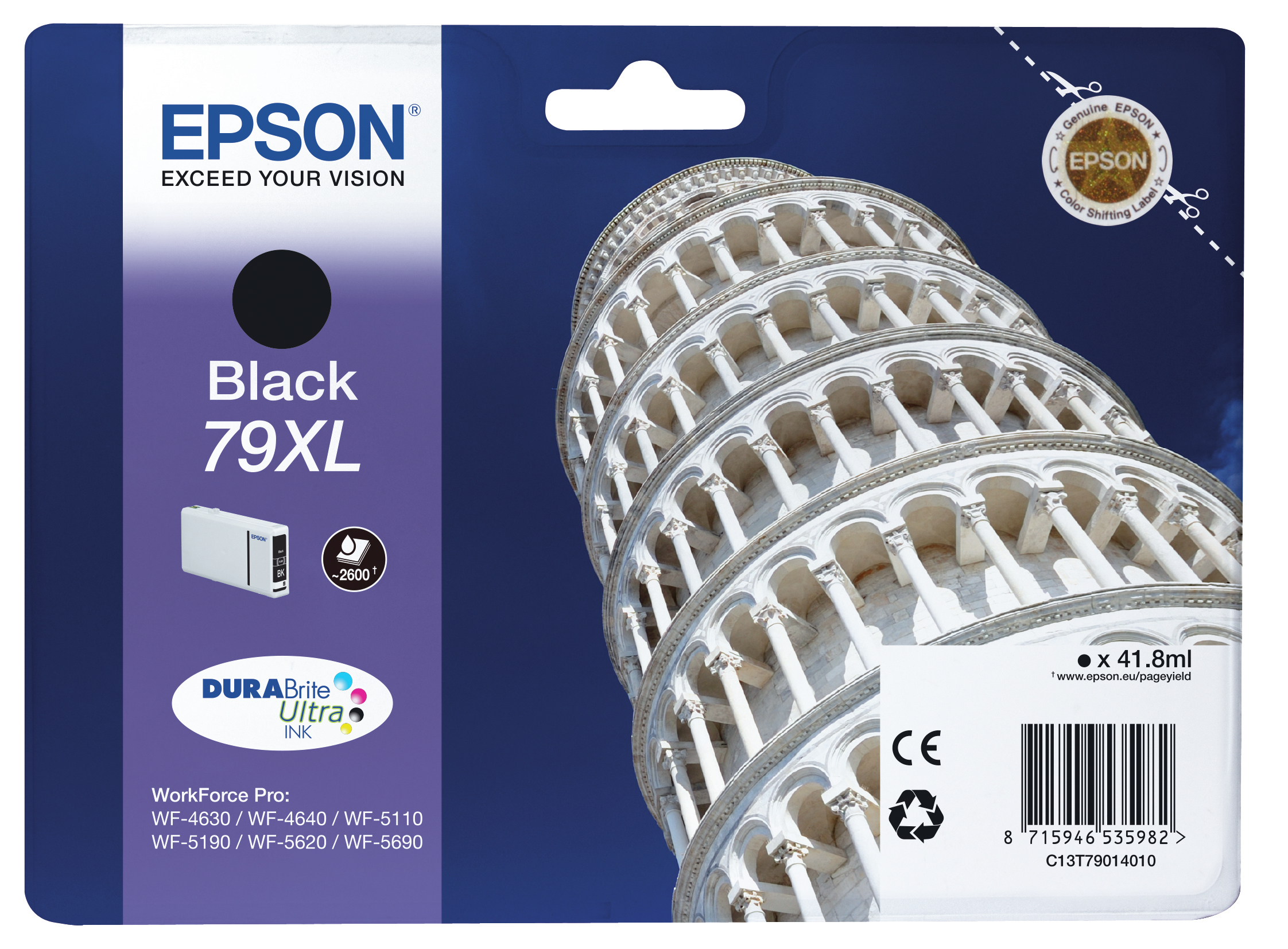 EPSON 79XL / T7901XL (Turm von Pisa) schwarz Druckerpatrone