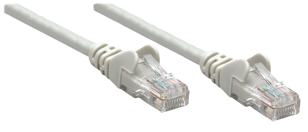INTELLINET Patchkabel RJ45 U/UTP Cat6 10m Hebelschutz grau