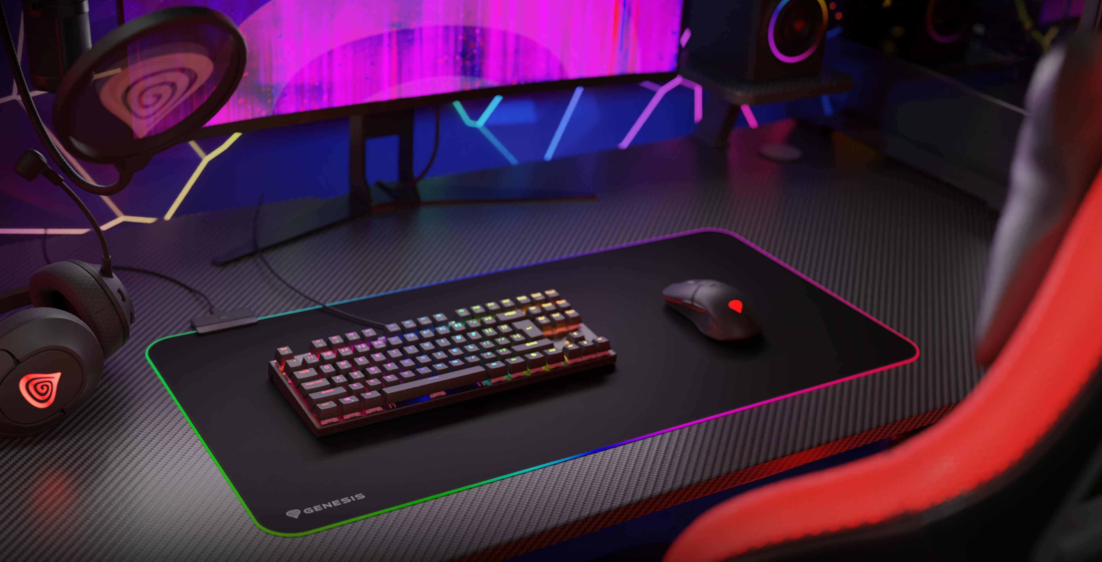 Genesis Mauspad BORON 500 RGB XXL (800mm x 400mm)