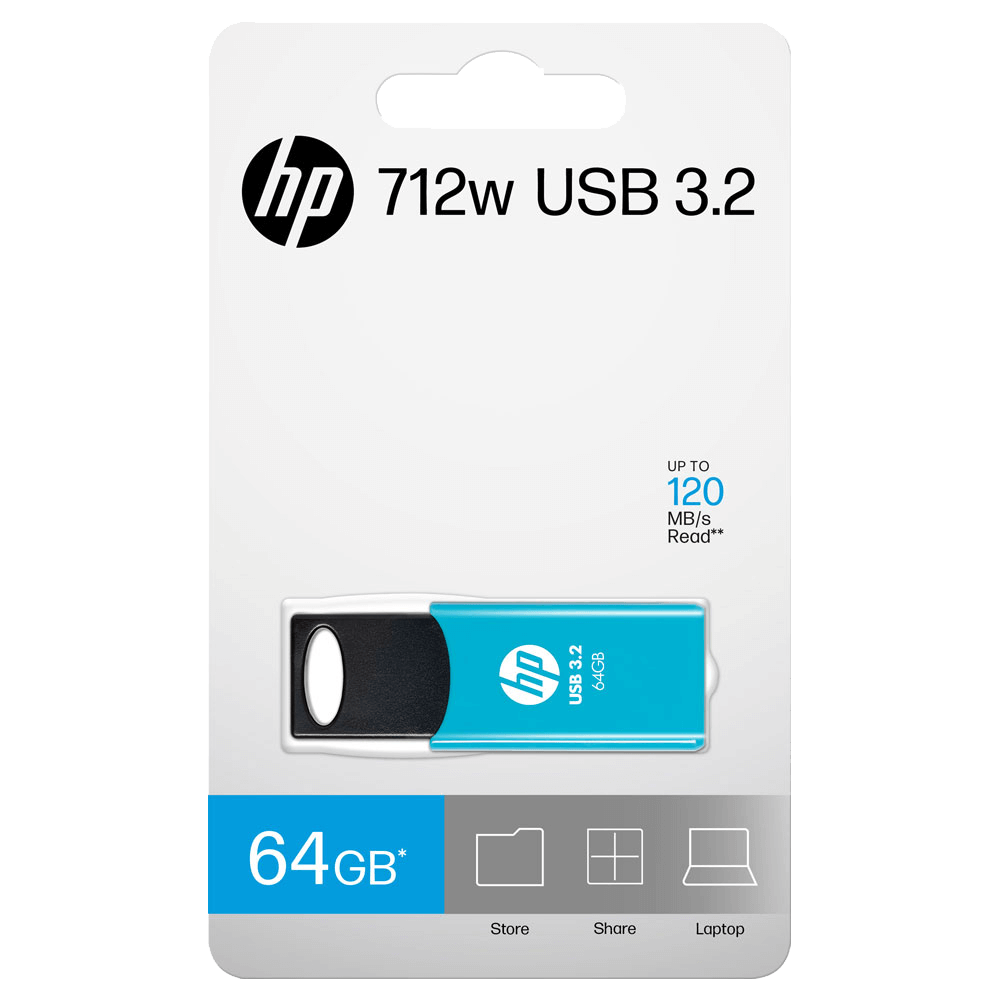 HP 64GB 712w Blue USB 3.2 Flash Drive