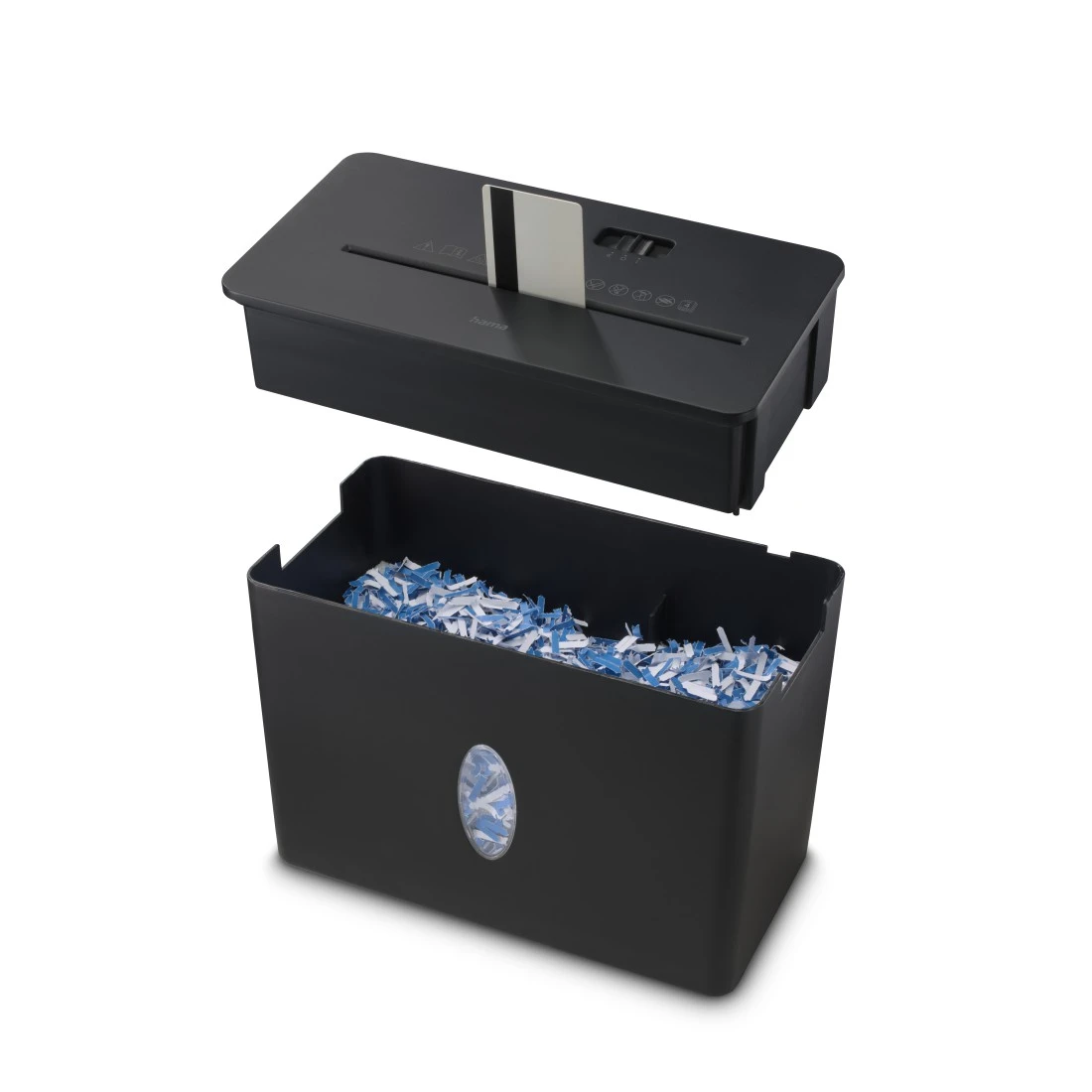 hama Safe X40-B Aktenvernichter mit Partikelschnitt P-4, 4 x 33 mm, bis 4 Blatt, schwarz