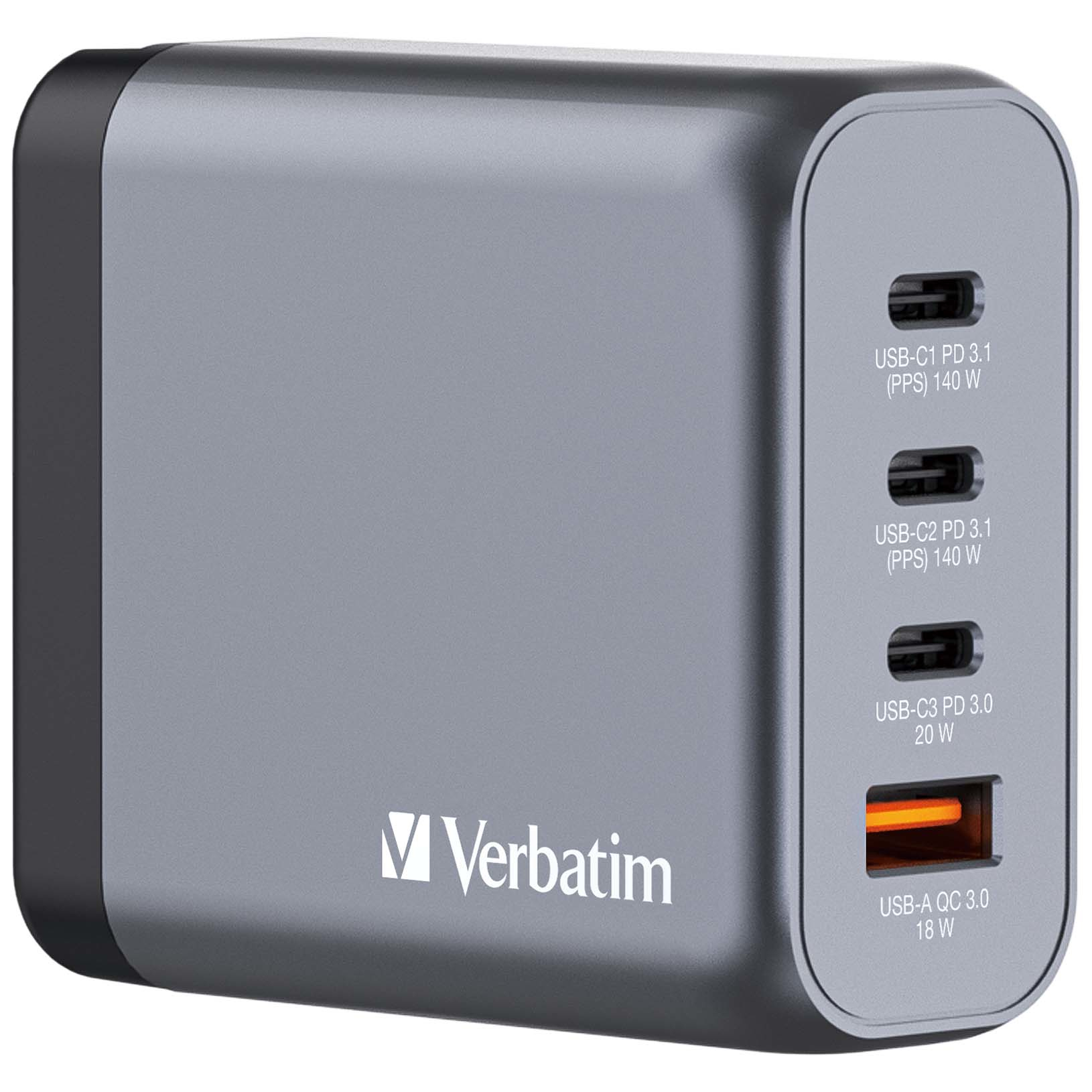 GaN-Ladegerät 140W, 1x USB-A , 3x USB-C