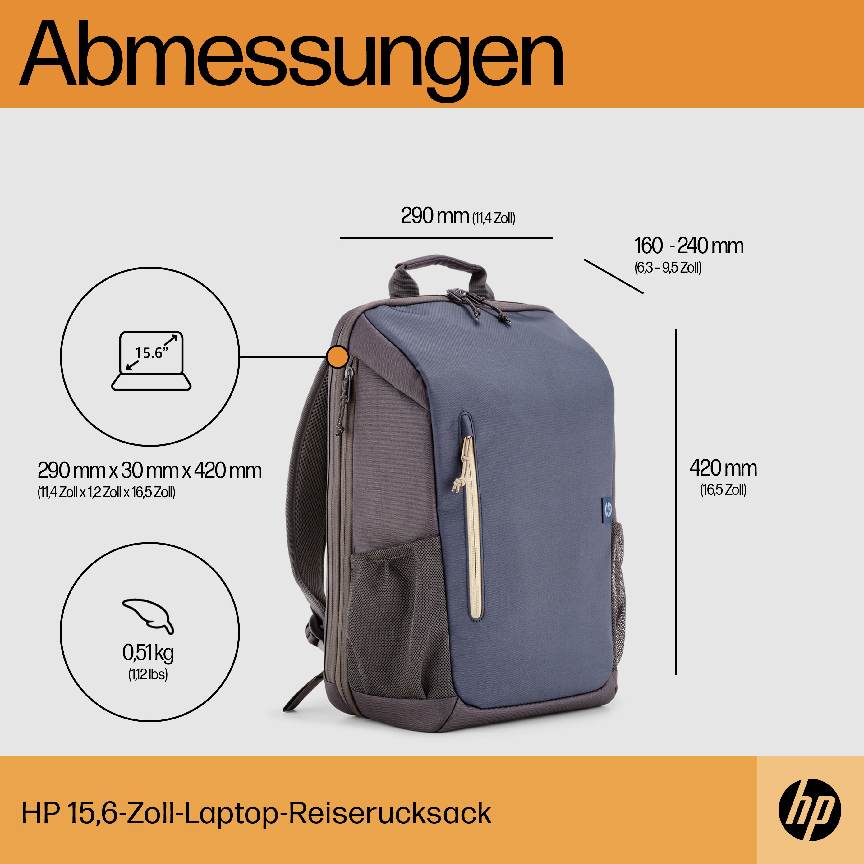 HP Travel 18L 39,62cm 15,6Zoll Laptop Backpack (P)