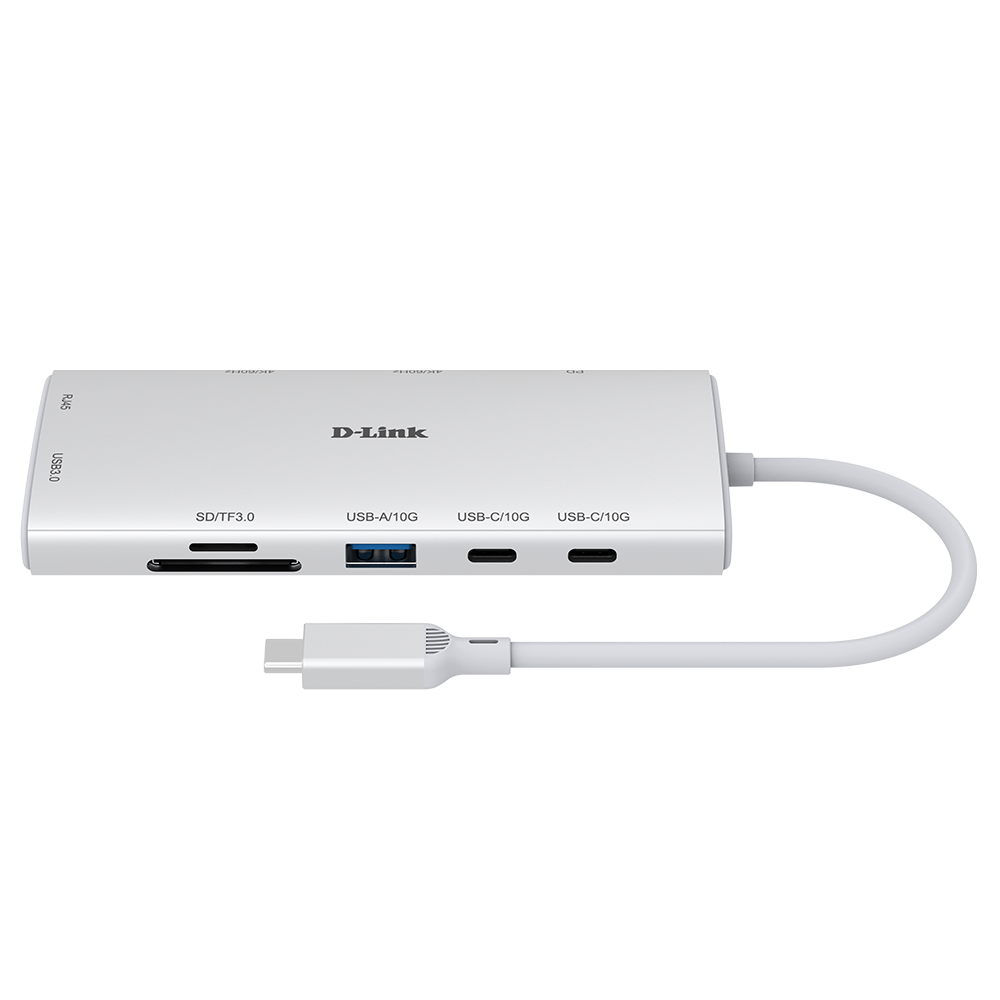 D-LINK DUP-A01 10-in-1 USB-C Hub 2x HDMI 4K 1x PD 1x SD/TF3.0 1x USB-A 10G 2x USB-C 10G 1x USB-A 1x RJ-45