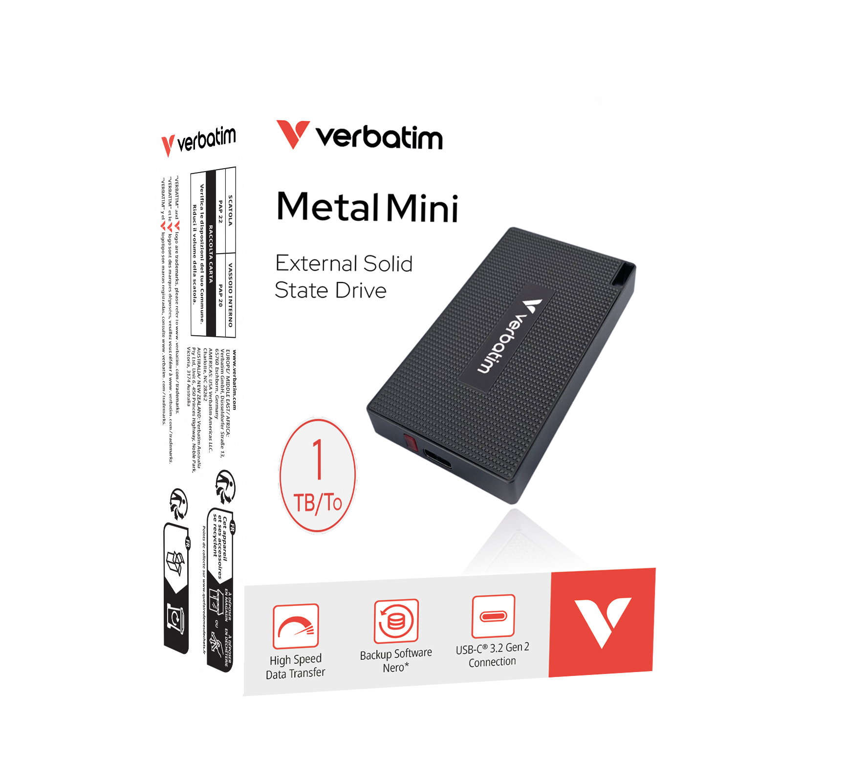 Verbatim Metal Mini SSD 1TB USB-C Gen 2 32031