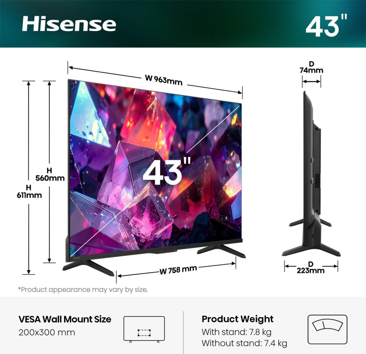 43E7S PRO Hi-QLED-Fernseher