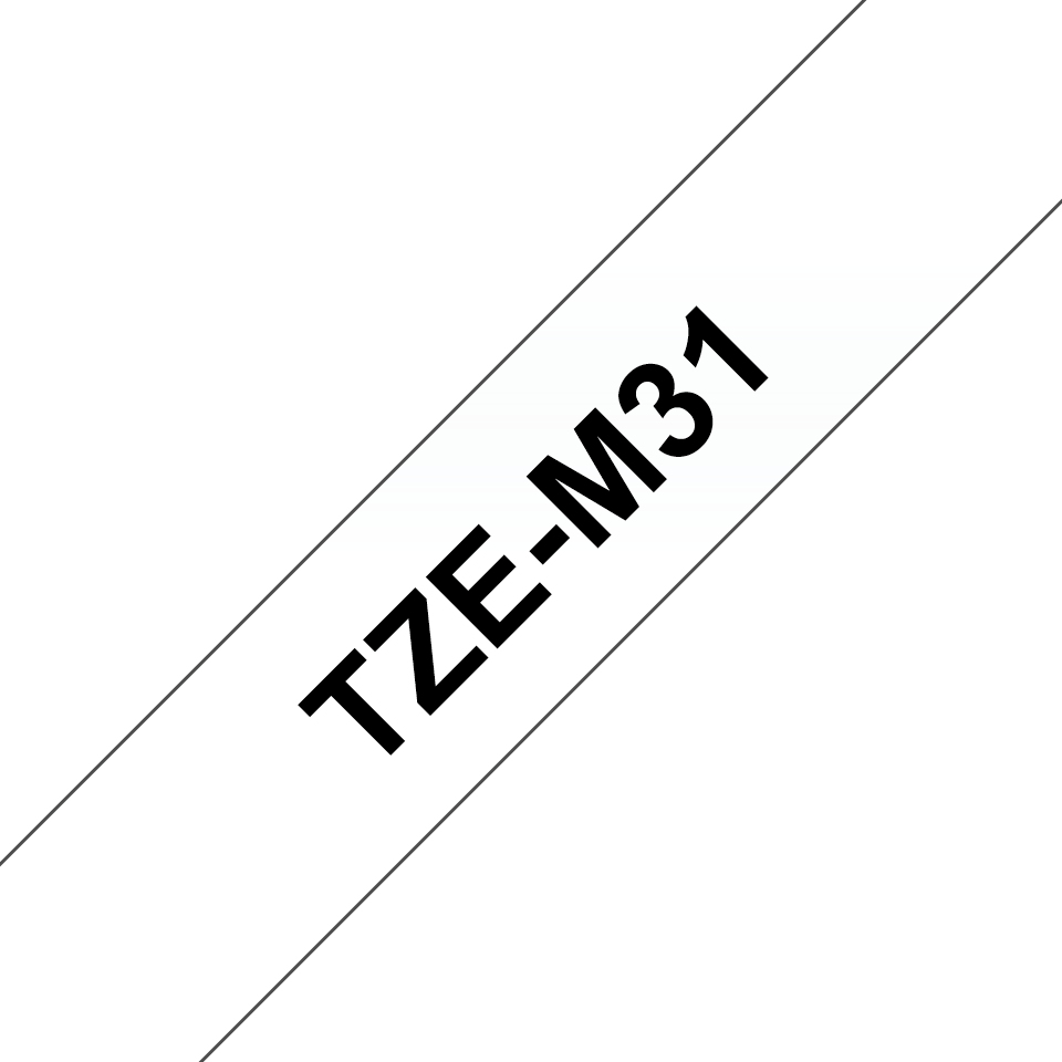 TZE-M31 LAMINATED TAPE 12MM 8M BLACK ON CLEAR MATT