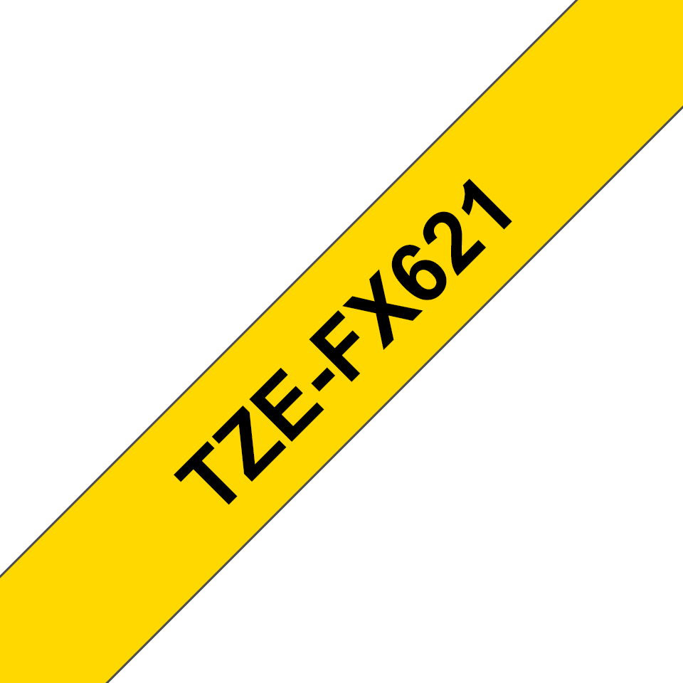 TZE-FX621 LAMINATED TAPE 9 MM BLACK ON YELLOW / FLEXI-TAPES
