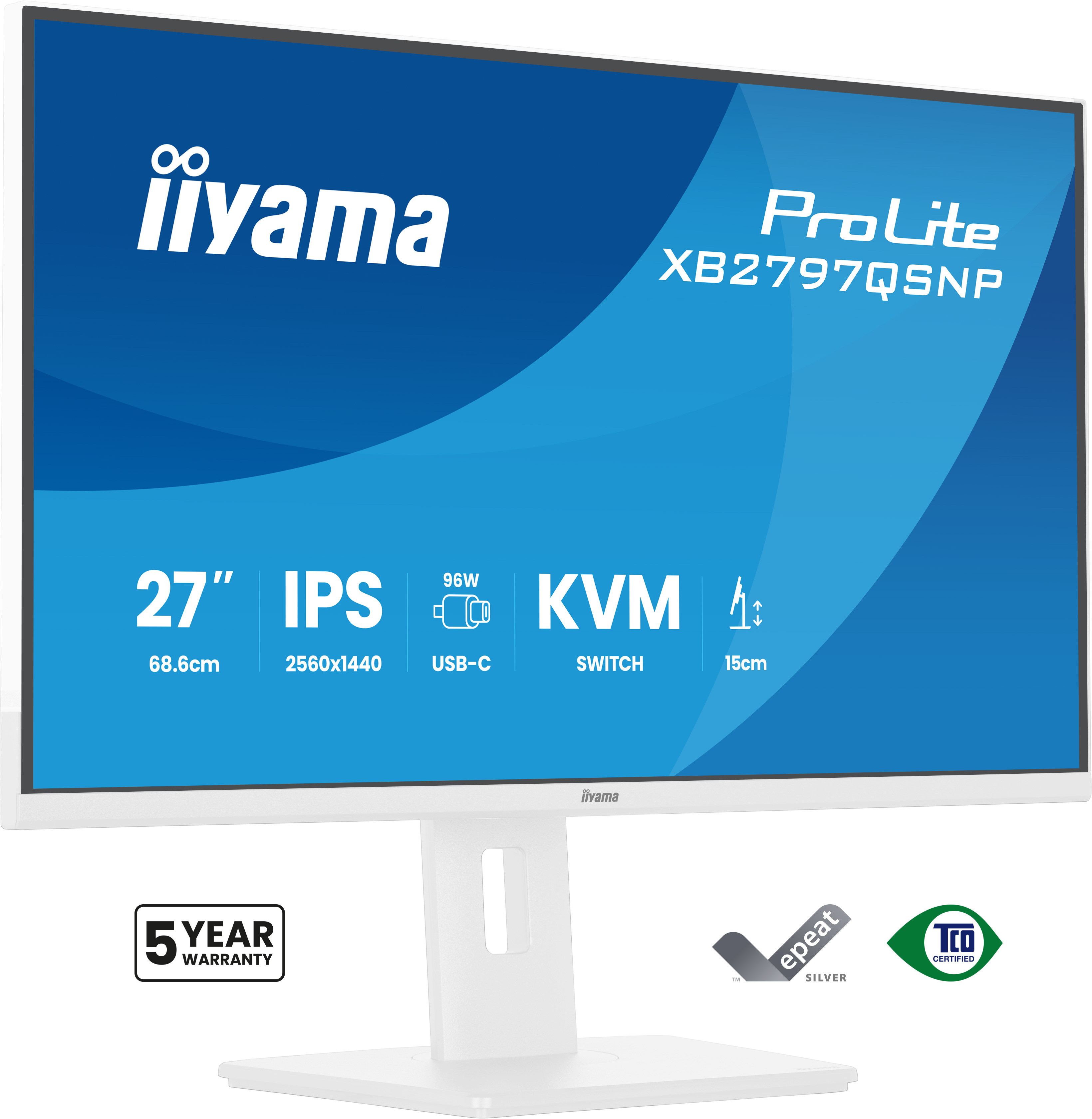IIYAMA 68.6cm (27) XB2797QSNP-W1 16:9 HDMI+DP+USB-C+KVM